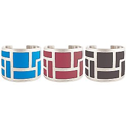 Silver Geometric Color Cuff Bracelet
