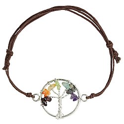 Tree of Life Stone Chip Pull Bracelet