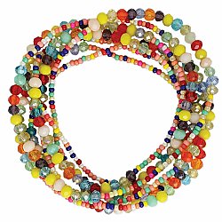 Multicolor Bead Stretch Wrap Bracelet or Necklace