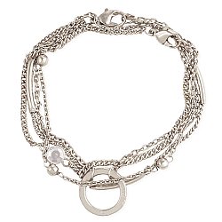 Chain Gang Silver & Crystal Bracelet Set