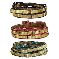Color Cord Gold Bar Wrap Bracelet