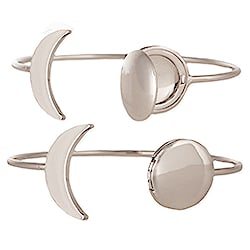 Treasured Memories Silver Moon Locket Cuff Bracelet