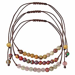 Desert Tones Stone Bead Pull Bracelet Set