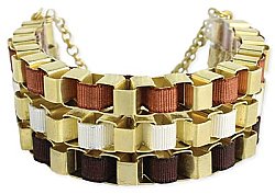 Oversized Box Chain Ribbon Bracelet