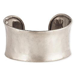 Silver Hammered Rounded Cuff Bracelet