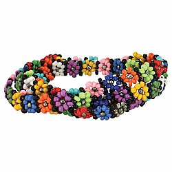 Rainbow Flower Power Bead Bracelet Set