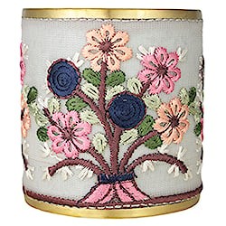 Pastel Bouquet Embroidered Floral Cuff Bracelet