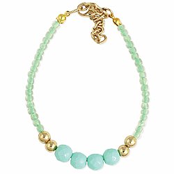 Mint Condition Green & Gold Bead Bracelet