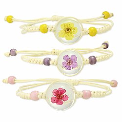 Pressed Flower Cream Pull Bracelet