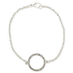 Sparkling Circle Silver & Crystal Bracelet