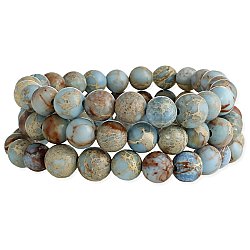 Blue Jasper Genuine Stone Stretch Bracelet Set