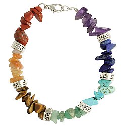 Stone Chip Rainbow Chakra Bracelet