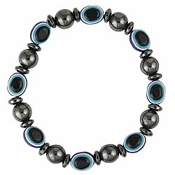 Magnetic Blue Eye Bead Stretch Bracelet