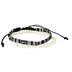 Black Baja White Bracelet Set