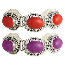 Silver & Oval Bead Bracelets