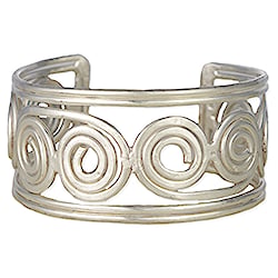 Spiral Twirl Silver Cuff Bracelet