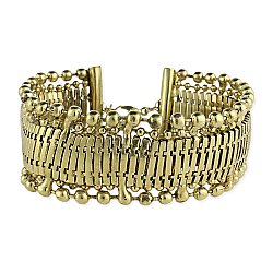 Wide Gold Ethnic Bracelet