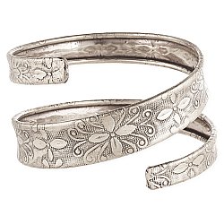 Silver Embossed Spiral Wrap Bracelet