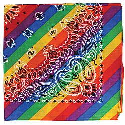 Rainbow Stripe Paisley Print Bandana