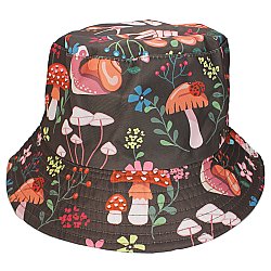 Retro Toadstools Brown Bucket Hat