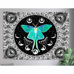 Celestial Lunar Moth Wall Tapestry