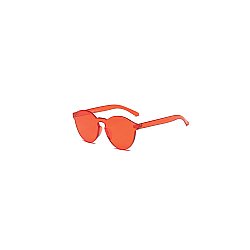Cherry Red Monochromatic Rimless Sunglasses