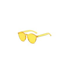 Lemon Yellow Monochromatic Rimless Sunglasses