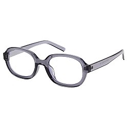 Grey Wide Oval Frame Blue Light Blocker Glasses