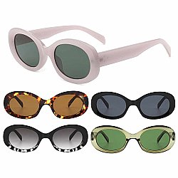 Retro Oval Thick Frame Sunglasses
