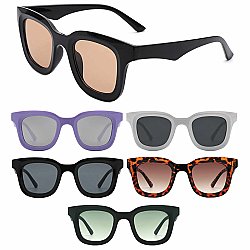 Retro Square Wide Frame Sunglasses