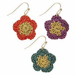 Crochet Floral Knit Earrings