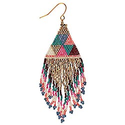 Luxury Fringe Woven Triangles Beaded Earrings