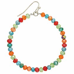 Shimmering Rainbow Bead Round Earrings