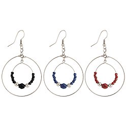 Silver Wire & Bead Round Earring