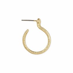 Slithering Serpent Gold Snake Hoop Earrings