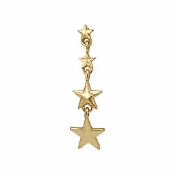 Four Star Gold Stars Post Drop Earrings