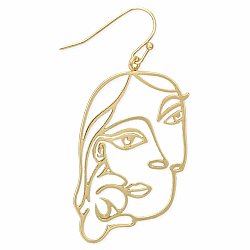 Picasso Portrait Gold Face Earrings