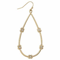 Crystal Flower Gold Teardrop Earrings