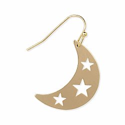 Starry Night Gold Crescent Moon Earrings