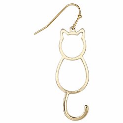 Sitting Kitty Gold Cutout Cat Earrings