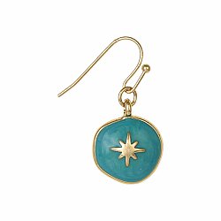 Vintage Celestial Turquoise Star Gold Earrings