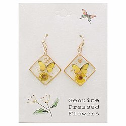 Sunny Garden Butterfly Dried Flower Earrings