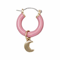 Sweet Evening Pink Hoop Gold Star Earrings
