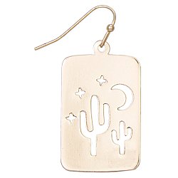 Southwest Nights Gold Cactus Earrings
