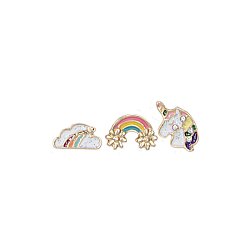 Retro Rainbow Unicorn Earrings Set