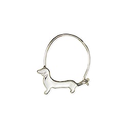 Puppy Love Silver Dog Hoop Earrings