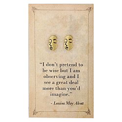 Literary Quotes Woman Face Post Earrings