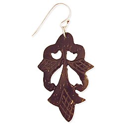 Etched Coconut Shell Earring