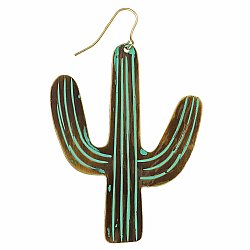 Sonora Saguaro Cactus Patina Earrings