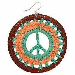 Craft Corner Knit Peace Sign Earrings